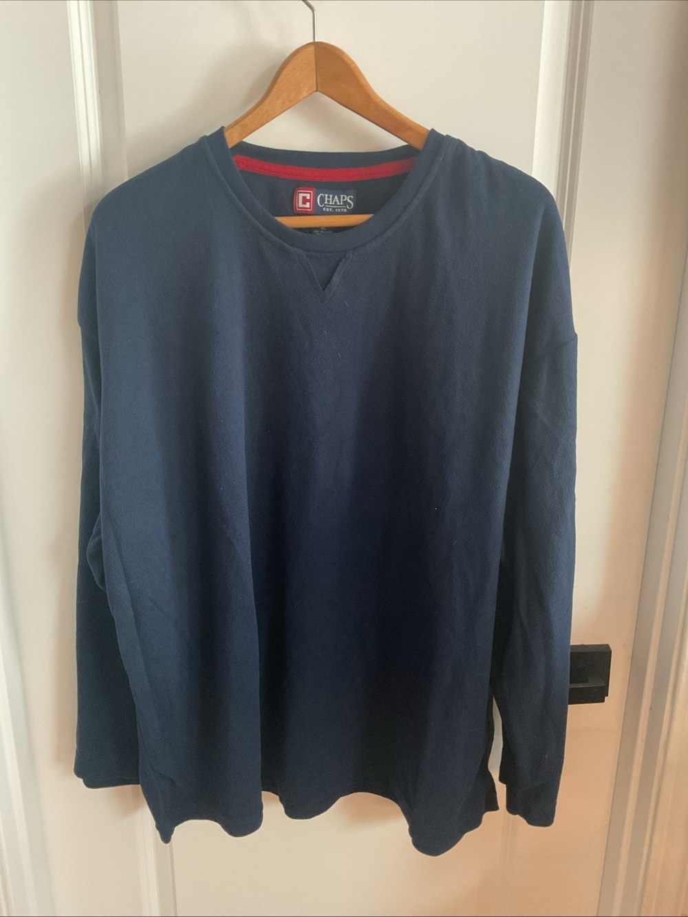 Chaps - Men’s Navy Blue Crewneck Fleece Sweatshirt - Size XL